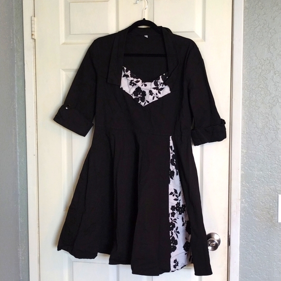 Retro Rockabilly style handmade XL dress floral - Picture 1 of 9